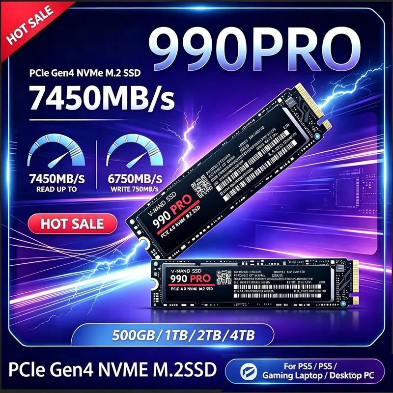Laptop Gaming Console - 500G‑4TB PCIe Gen4 7450MB/s Fast Storage