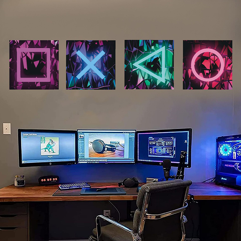 Gaming Console Wallpaper - 4PCS Kids Gaming Room Game Wall