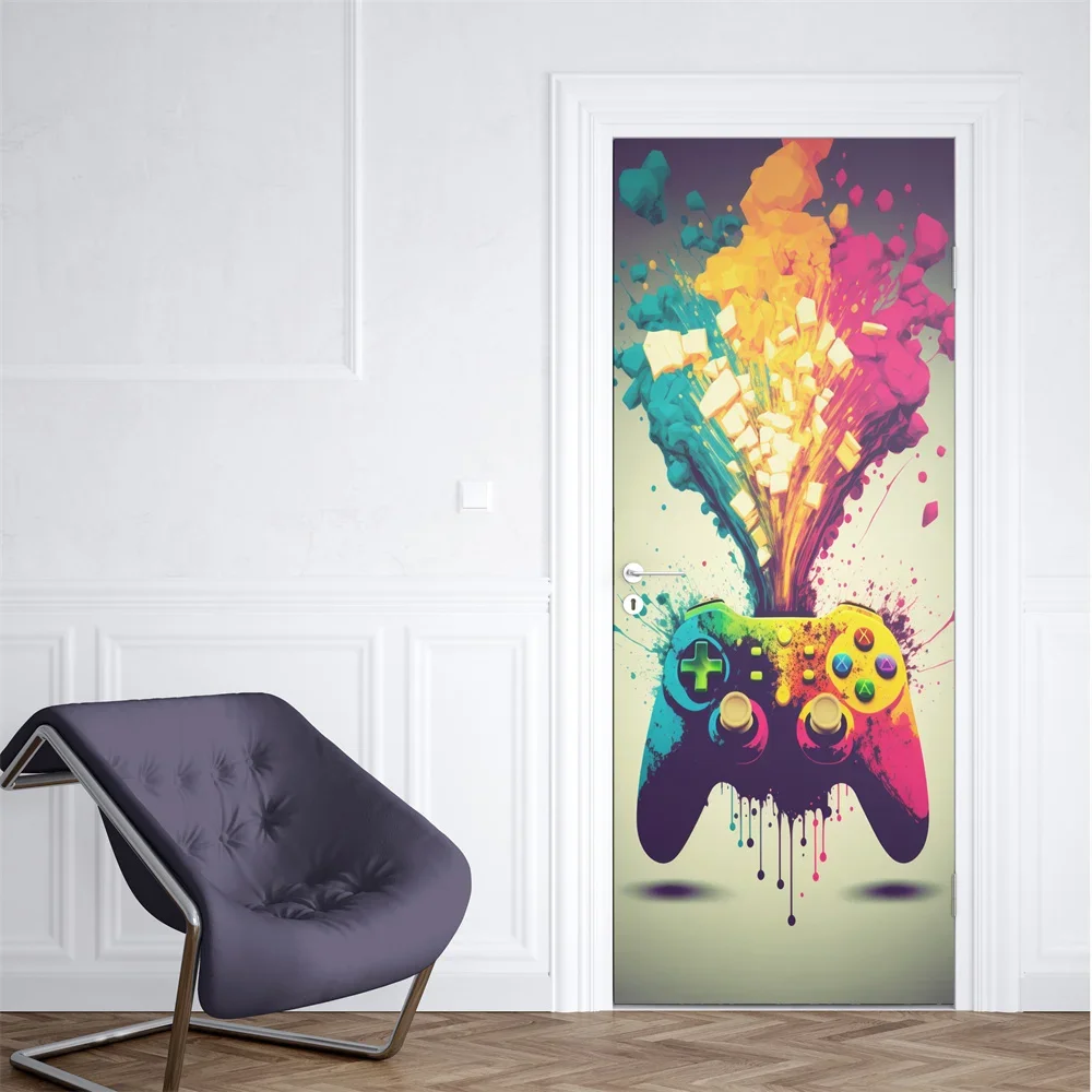 Neon Punk Game Door Sticker Sp - огляд і ціна Gaming Console Wallpaper