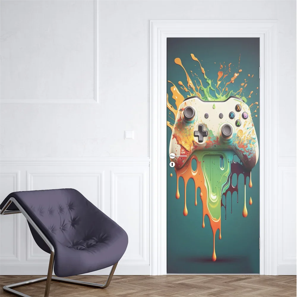 Neon Punk Game Door Sticker Sp - огляд і ціна Gaming Console Wallpaper